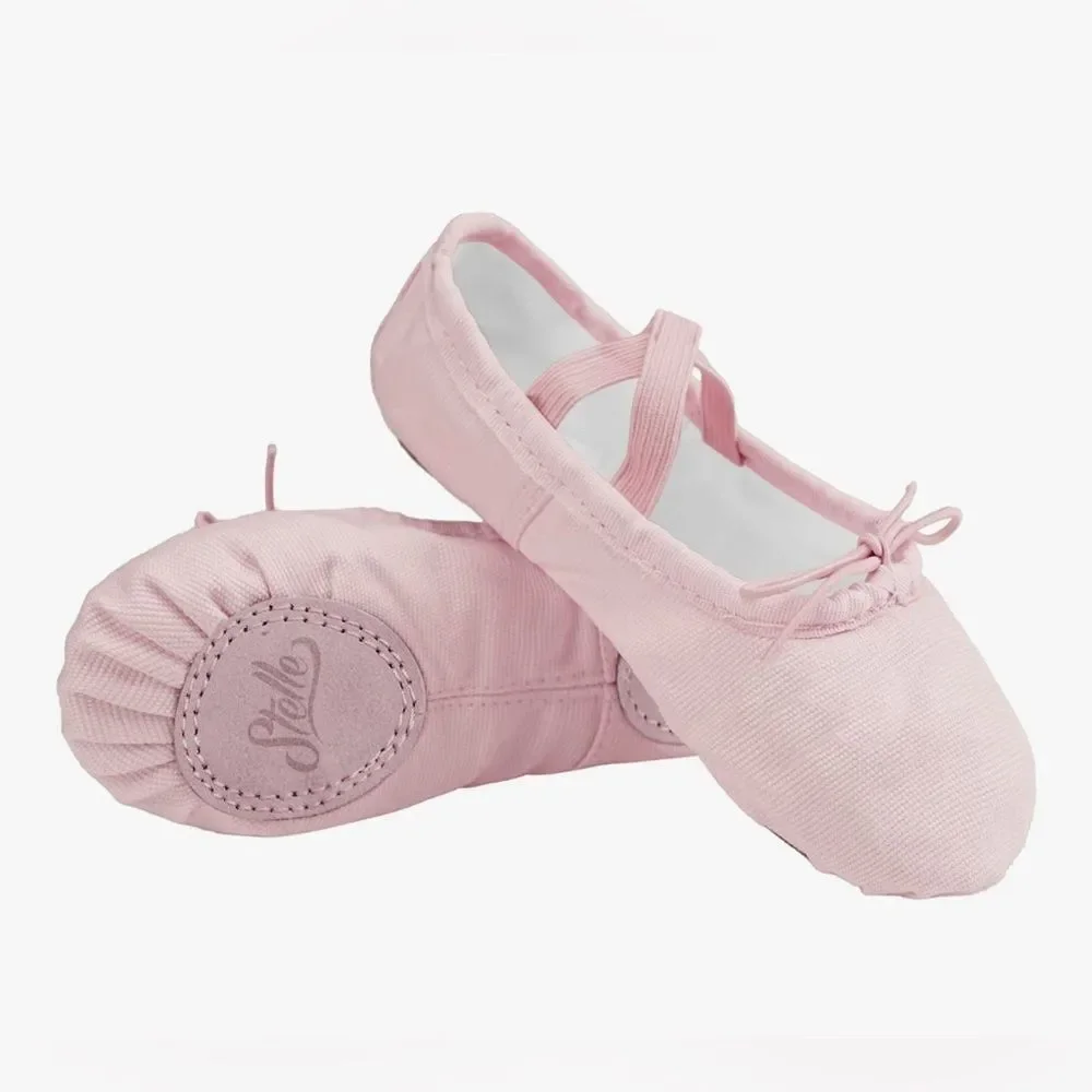 Pink Canvas Ballet Slippers for Kids